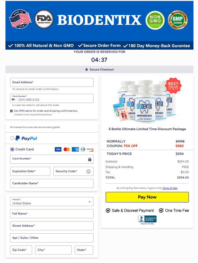 Biodentix Order Page
